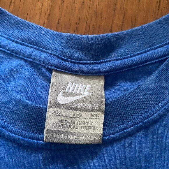 Vintage 90's Nike GO LIKE HELL Velvet Script Logo Men's T-Shirt Size 2XL Blue - Picture 6 of 6